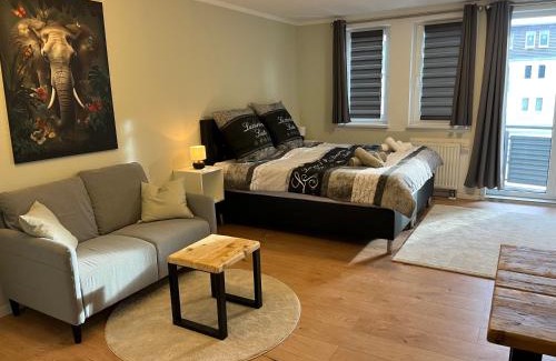 Mickten Apartamento | Studio an der Elbe mit Balkon, Küche und Netflix