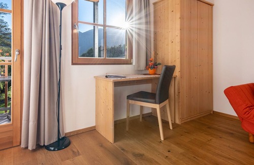 Sluderno Apartamento | Apartamento estudio 'Hausergut Topaz' con vistas a la montaña, jardín compartido y Wi-Fi
