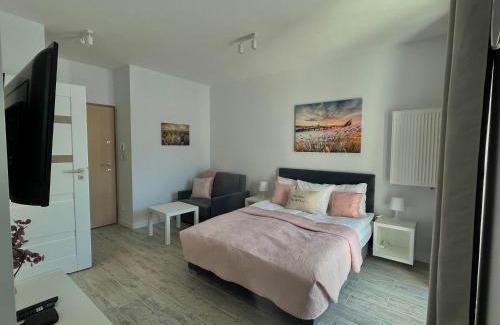 Bialoleka Apartamento | Studio Apartment Raspberry by Galeria Północna