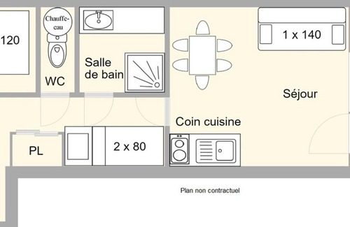Les Saisies Apartamento | Studio cabine pour 5 pers, proche centre et pistes, balcon sud – Les Saisies - FR-1-594-78
