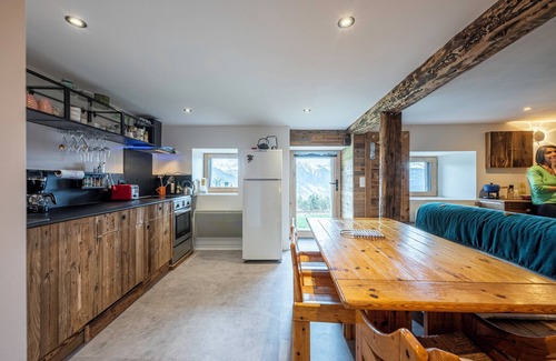 Bisanne 1500 Apartamento | Estudio 'Le Petit Érable - Vue Mont Blanc' con vistas a la montaña, terraza privada y Wi-Fi