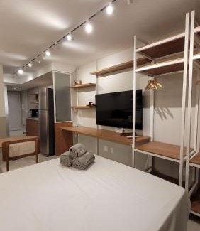 Centro Apartamento | Studio novo e moderno com vista e piscina no Rio de Janeiro