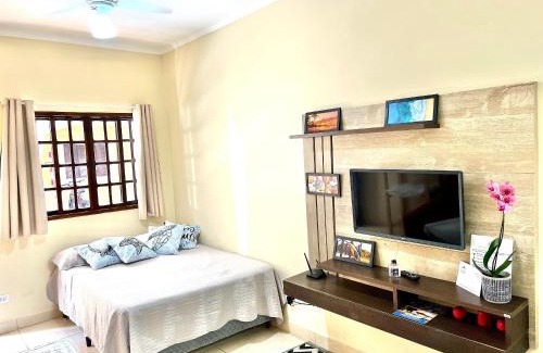 Centro Casa | Studio pé na areia com área de churrasco privativa