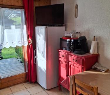 Praz-sur-Arly Apartamento | Studio pour 4 avec terrasse plein pied, coin montagne, vue montagne & nature à Praz sur Arly