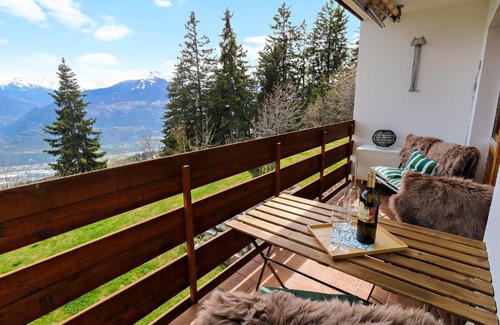 Randogne Apartamento | Studio rénové avec vue imprenable sur les Alpes