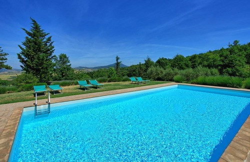 San Casciano dei Bagni Villa | Casa de vacaciones privada con WIFI, piscina privada, TV, patio, vista panorámica, aparcamiento