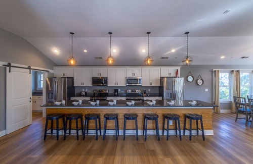 Corolla Village Casa | Stunning 14BR oceanside Corolla home w/ pool, hot tub, rec area w/ pub, & more!