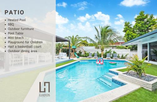 West Perrine Casa | Stunning 5BR Heated Pool, Beach Access & Games L06