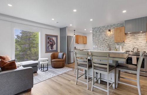 Moose Wilson Road Condominio | Stylish condo with balcony, washer / dryer, WIFI, mountain views, steps to shops
