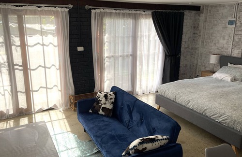 Green Point Apartamento | Stylish pet friendly studio minutes to lake and beach