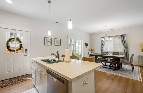 Allyn Casa | Stylish, two-story home with a washer/dryer & furnished porch - dogs welcome