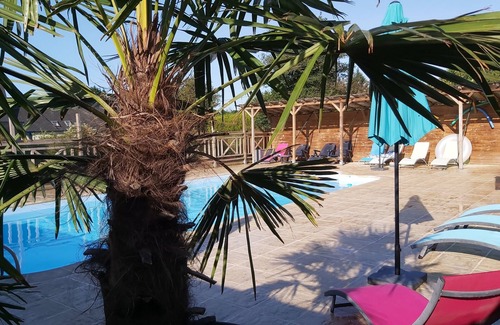 Calorguen Cabaña | Suite-Saint Lunaire-Habitación con desagüe-Vista al Jardín