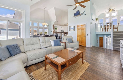Wind Over Waves Casa | SUMMER SAVINGS Semi-Soundfront Dog Friendly w Pool, Hot Tub, Elevator, Cmty Dock