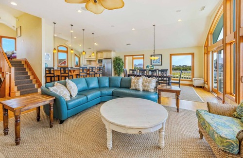 Wind Over Waves Casa | SUMMER SAVINGS- Soundfront Dog Friendly w/ Pool, Hot Tub, Elevator, Private Pier