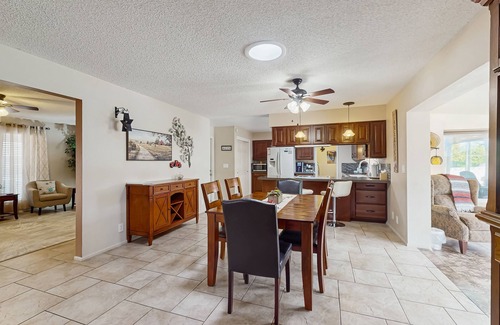 Sunland Village Casa | Sunny home with covered patio, grill, pool, tennis, hot tub, full kitchen, & AC
