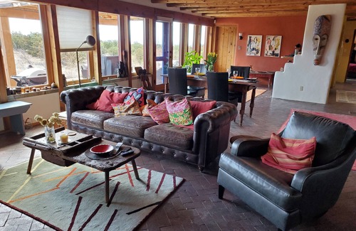 Eldorado at Santa Fe Casa | Sunny, serene, pet-friendly Southwestern home w/hot tub, office. Winter bliss.