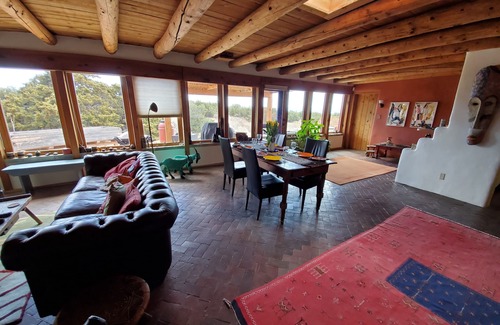 Eldorado at Santa Fe Casa | Sunny, serene, pet-friendly Southwestern home w/hot tub, office. Winter bliss.