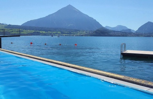 Aeschlen ob Gunten Apartamento | SwissHut Stunning Views Alps & Lake - Apart. Lena Down