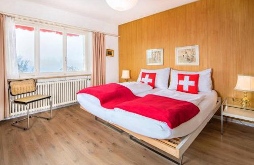 Aeschlen ob Gunten Apartamento | SwissHut Stunning Views Alps Lake - Apart. Lena Down