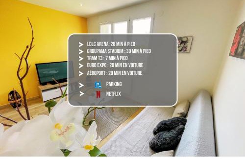 Meyzieu Nord Ouest Apartamento | T2 Sweet Horizon 2 - Groupama, LDLC, Euroexpo, Grand Large
