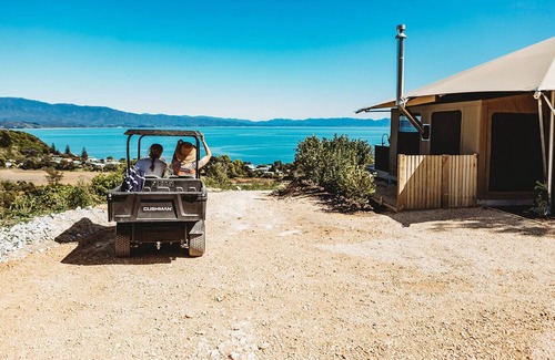 Tata Beach Cabina | Tent Korimako - Luxury Eco Glamping with your own electric Buggy