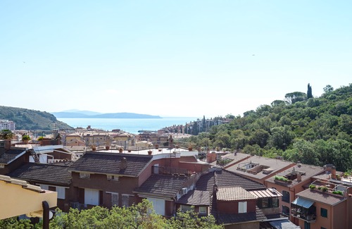 Porto Ercole Apartamento | Porto Ercole - Terraza con vistas al mar