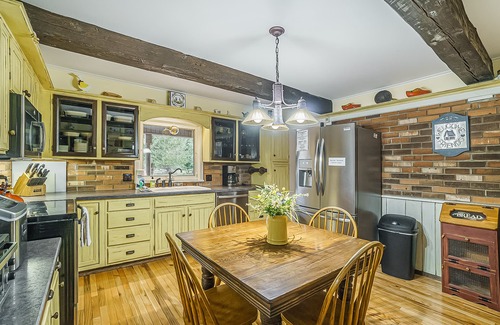 Thompsonville Casa | Terrific riverfront home near the slopes w/ firepit, free WiFi & five-acre lot
