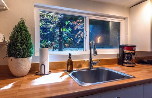 Guerneville Cabina | The Black Nest -Trendy Nest Redwood Retreat! Enchanting! WIFI/ HotTub/Pup