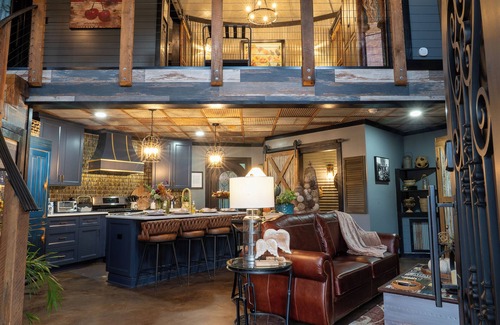Lincolnton Casa | The Cedar St Silo- Sleeps 4 w/ Fireplace & Hot Tub. Walk to Downtown Lincolnton