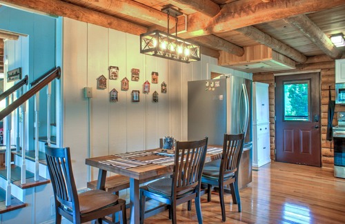Valley Hill Casa | The Dogwood Meadow 2BR Log Cabin with Fire Pit, Waterfall, Large Yard