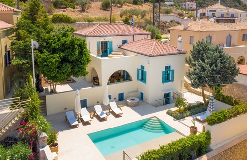 Spetses Villa | The Great Gatsby 6BR villa overlooking Spetses old town by JJ Hospitality-