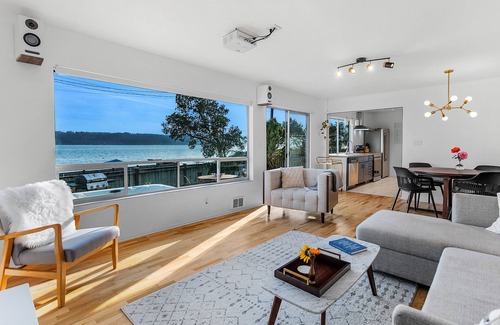 West Hills Casa | Glamorous Waterfront Home w/Private Beach, Hot Tub, Water Toys, on Hood Canal