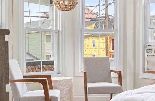 Ocean Grove Casa | The Melrose, Room 1A- Queen Bed & Bath: Romantic Getaway, Steps from the Beach,