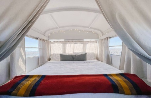 Newcastle Cabina | The Nowhere Bus · Off-Grid, Stargazing, Nic Cage Themed School Bus