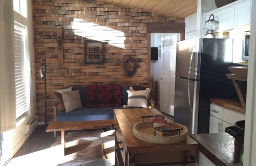Hollister Cabina | Tiny Home Cabin. Farm animals. National Parks., The Pinnacles & Hollister Hills