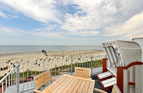 Wangerooge Apartamento | Tolles Apartment am Nordseestrand mit Direktem Meerblick, Balkon und Strandkorb!