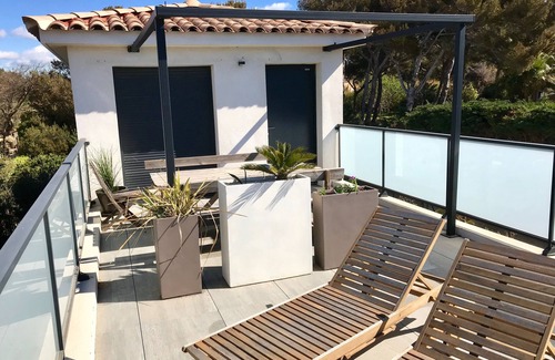 Le Brusc Villa | El arquitecto superior villa con vistas al mar, con los pies en la playa de arena !!!