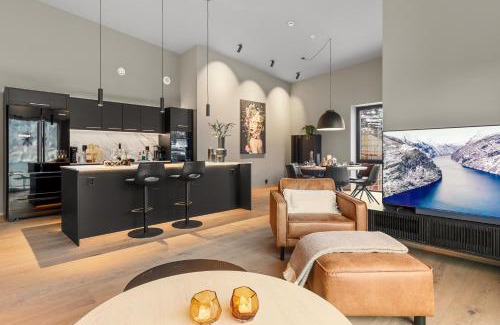 Sogndal Apartamento | Toppleilighet på bryggen i Sogndal med fantastisk utsikt