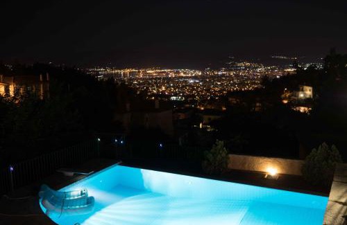 Ano Volos Apartamento | Tranquil Infinity Pool Getaway (private jacuzzi and steam bath, pool, garden, sea and city views)