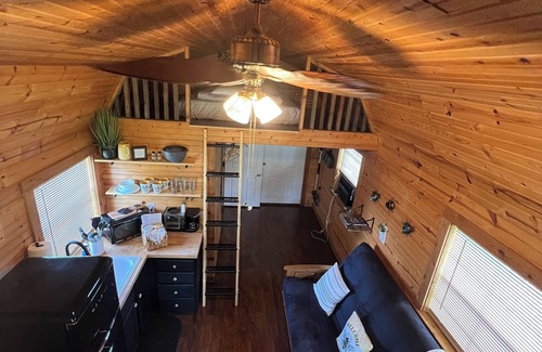 Cassville Apartamento | Tranquil Retreat: Charming Pet-Friendly Tiny House Cabin Amidst Natures Beauty.