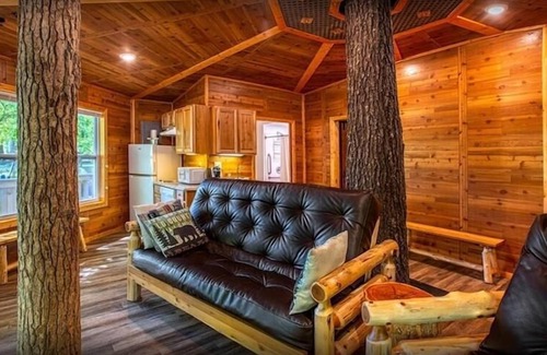 Manchester Cabina | Tree House Deluxe Cabin w/bath - Glamping with real trees growing in the center of the cabin!