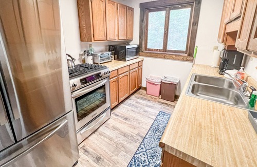 Wardsboro Casa | Tree-surrounded home with wood stove, spacious deck, gas grill - close to trails