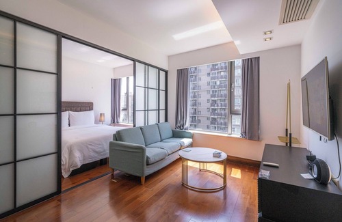 Xujiahui Cama Y Desayuno | Tyms Modern 1BR 1BA Suite Xujiahui Metro