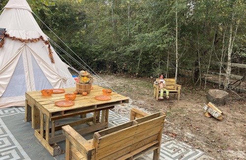 Tallahassee Alquiler De RV | Unique SandyLand FARMSTAYS GLAMPING TeePee w/ mini horses/cows/goats/chickens