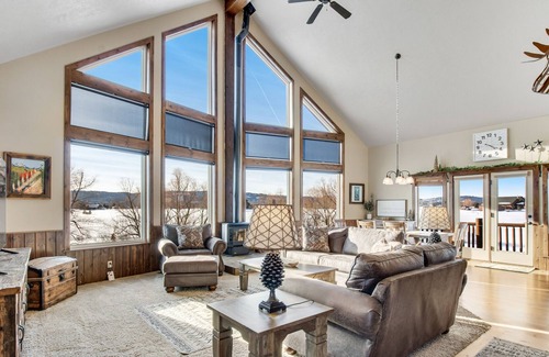 Brookdale Meadows Casa | Updated, mountain-view retreat with private hot tub, game room, deck & firepit