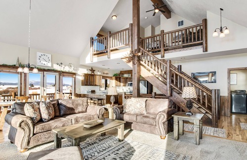 Brookdale Meadows Casa | Updated, mountain-view retreat with private hot tub, game room, deck & firepit