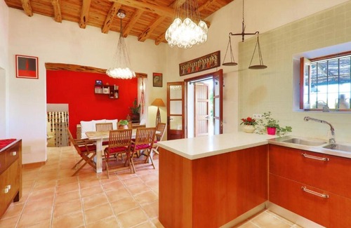 Sant Agusti des Vedra Casa | Casa de vacaciones "Casa Ibicenca Can Chinchó" con vistas a la montaña, piscina privada y Wi-Fi