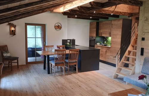 Winkl Apartamento | Apartamento 3 "Watzmann" para 2-4 personas, aproximadamente 35 m², 1 dormitorio, 1 habitación para niños, cocina, balcón