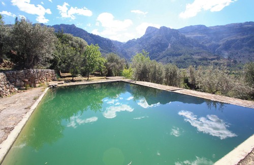 Biniaraix Casa | Casa de vacaciones "Can" Bac con vistas a la montaña, jardín y terraza