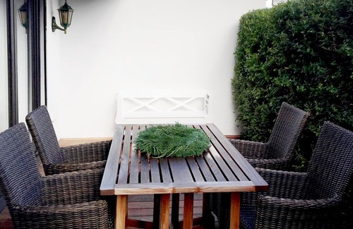 Heringsdorf Casa | Casa de vacaciones renovada en Süssau con vistas al mar Báltico, balcón, jardín, estufa de azulejos